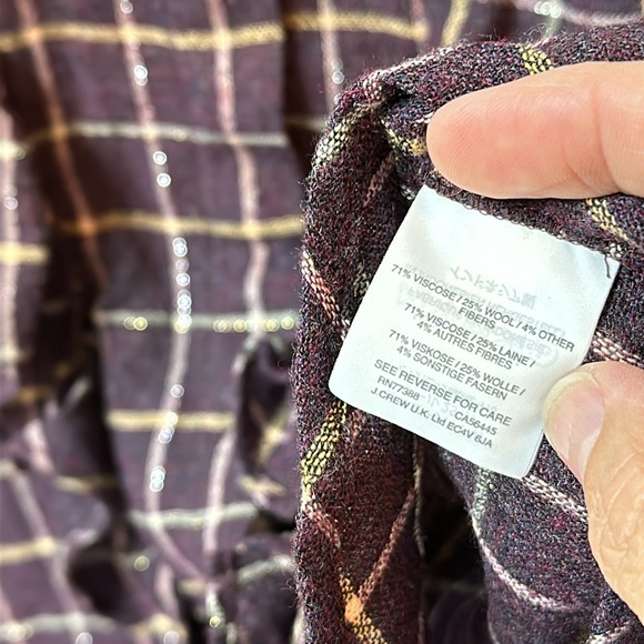 Madewell | wool blend plaid dainty ruffle detail top - Picture 4 of 7